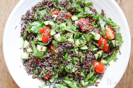 Quinoa Sommer-Salat mit Honig-Zitronen-Ingwer-Dressing