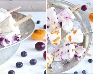 Joghurt Eis am Stiel mit Früchten { frozen Yogurt & Fruit Popsicles }