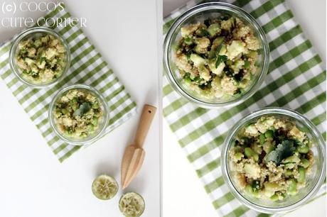 Quinoa Salat mit Edamame, Gurke und Avocado - gesunder Start nach der Saftkur