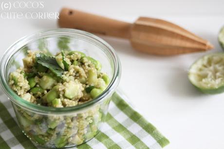 Quinoa Salat mit Edamame, Gurke und Avocado - gesunder Start nach der Saftkur