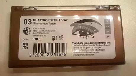 Terra Naturi Quattro Eyeshadow 03 Glamourous Taupe + 02 Golden Eyes, Lippenstift 02 Rosewood, Lipliner 05 Brick :-)