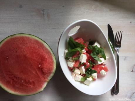 Wassermelonen-Feta-Salat mit frischer Minze