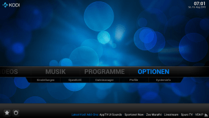 OpenELEC Startbildschirm