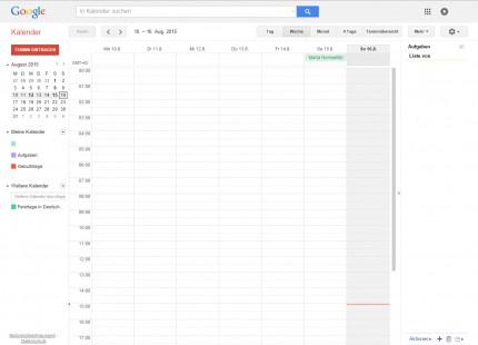 Google Kalender Übersicht