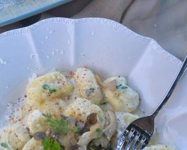 Ihr macht mich glücklich! Ziegenkäse-Gnocchi mit Pilzen