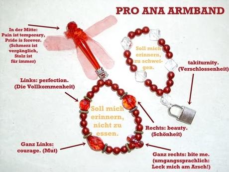 Selten findet man auch eine Anleitung für ein "Pro-Ana-Armband". 
