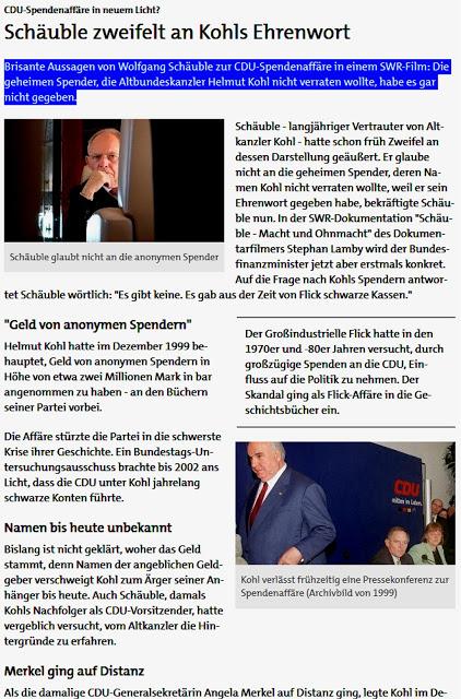 Wolfgang Schäuble: Die geheimen Spender, die Helmut Kohl nicht verraten wollte, gab es garnicht.