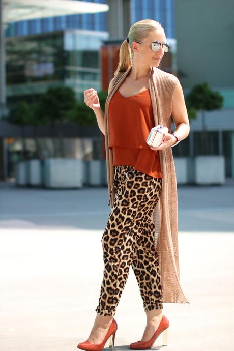 Leopard track pants