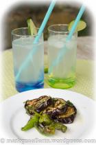 Feierabend-Cocktail und TAPAS: Lime Rickey, gegrillte Aubergine und Pimientos de Padrón