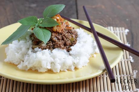 Hackfleisch-Reispfanne mit Kimchi Hackfleisch-Reispfanne mit Kimchi