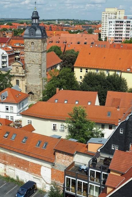 Erfurt von oben – Steigen Sie der Krämerbrücke über die Ägidienkirche
aufs Dach – Der Kirchturm als Aussichtsplattform