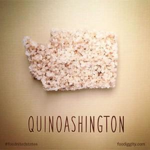 Washington mit Quinoasamen geformt