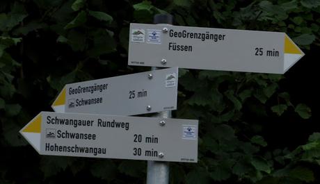 Als GeoGrenzGänger von Schwangau-Alterschrofen zum Schwanseepark gewandert