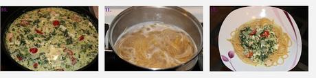 Rezept / Spaghetti mit Lachs-Spinat Soße