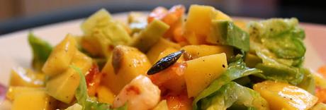 Rezept / Avocado-Mango Salat mit Garnelen