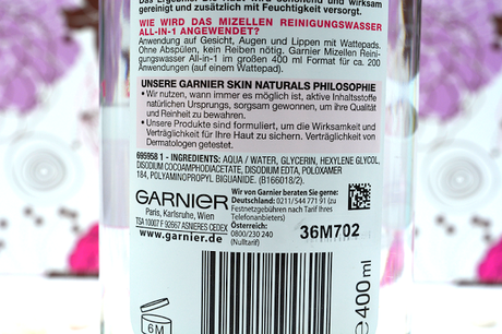 Review: Garnier Skin Naturals Mizellen Reinigungswasser für trockene & empfindliche Haut