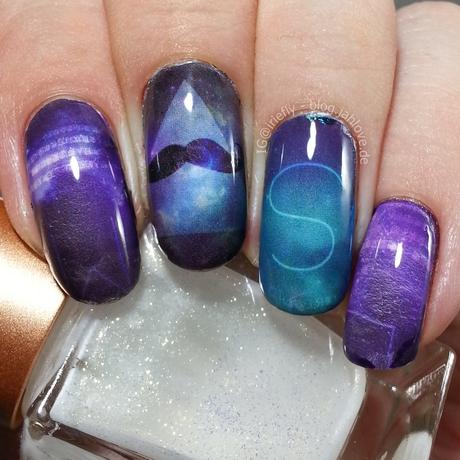 [Nails] Hipster-Galaxy-Nails mit Water Decals