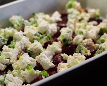 Rote Beete-Süßkartoffel-Gratin