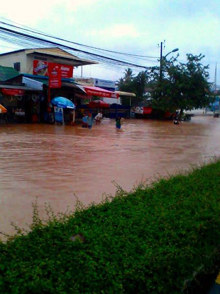Schwere Regenfälle in Sihanoukville