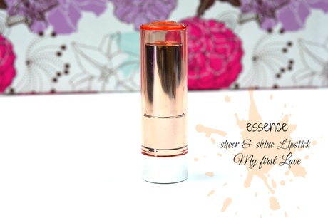 Review, Swatches & Tragebilder: essence - sheer & shine lipstick Nuance: 01 My first love