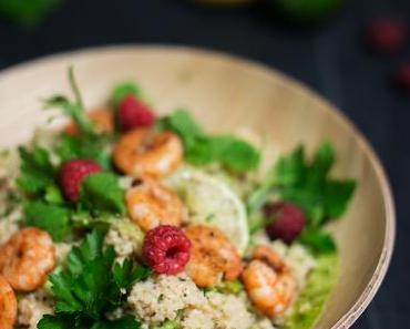 Couscous Garnelen Salat mit Honif-Senf-Dressing