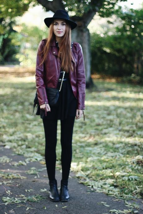 Blogtober 15. // OOTD: Tartan + Leather Jacket