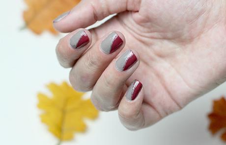 {DIY} Herbstmaniküre in dunkelrot und grau