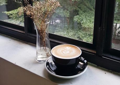 Berlin cup of coffee on windowpane