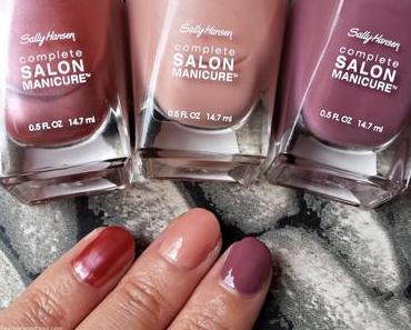Sally Hansen 230 Nude Now, 320 Raisin the Bar, 360 Plums The World
