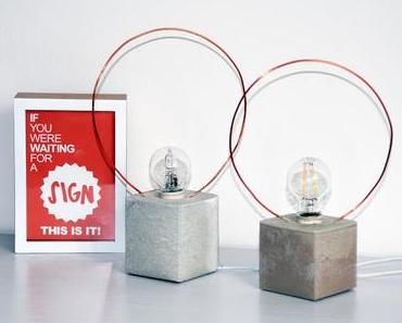 Tisch-Lampe aus Beton und Kupferdraht