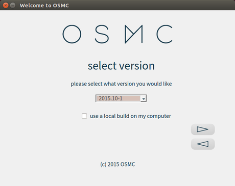 Wählt die aktuelle OSMC-Version aus