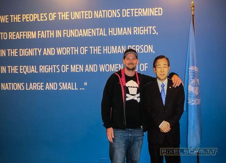 pixelschmitt und der UN-Generalsekretär Ban Ki- moon 