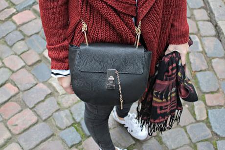outfit post, josie´s little wonderland, fashion, autumn, cozy, knitwear, outfit, chloé dupe, bag, details