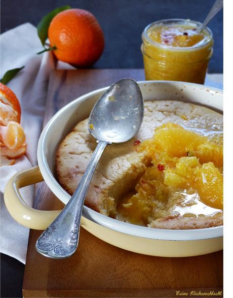 Frühstücks Kuchen mit Erdnussbutter und Orangen-Mandarinen Sugo
