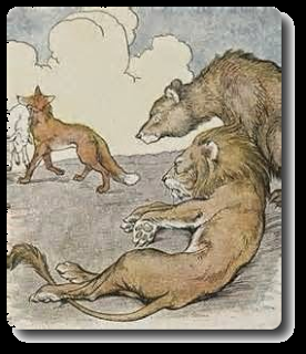 Der Löwe, der Bär und der Fuchs • Streit • Fabel von Aesop