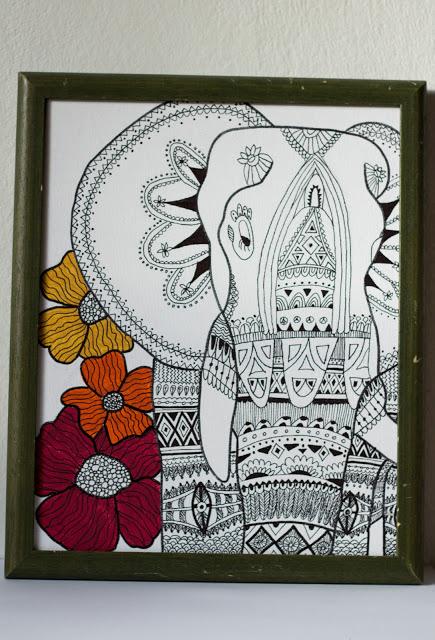zendoodle zentangle elefant zeichnen
