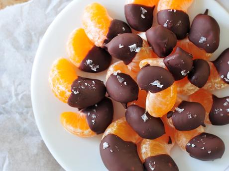 Getunkte Schokolade Mandarinen & Schokolade-Mandeln mit Maldon Sea Salt fructosearm