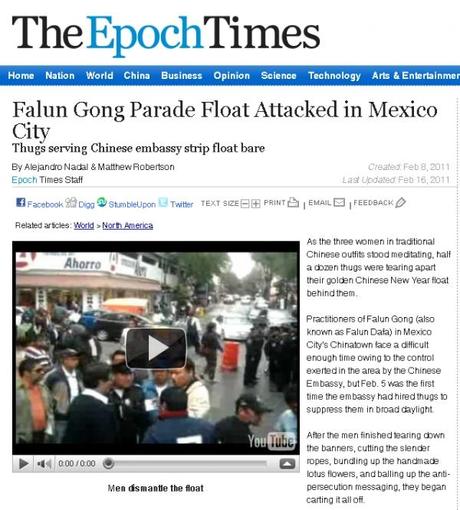 Falun Gong Parade Float Attacked in Mexico City