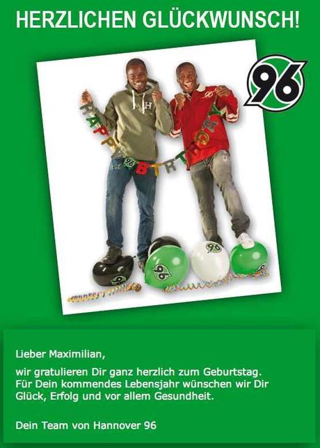Hannover 96: Mein Sohn hatte nette Post bekommen!