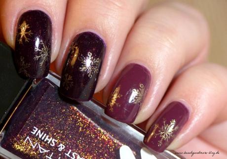 Christmas Nails Stamping - NOTD - Manhattan Moscow Night