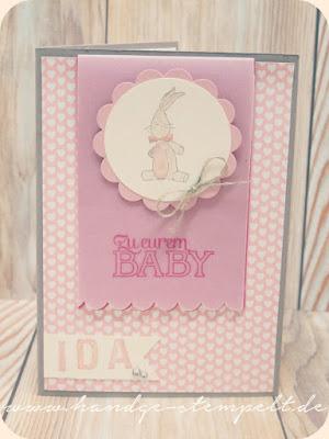 Zum Baby - eine süße Mädchenkarte für Ida