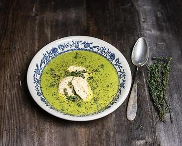 Erbsensuppe mit Topfennockerln