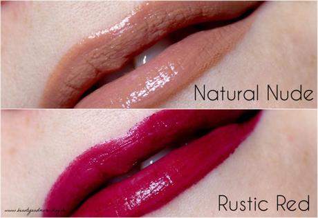 Limited Edition Rough Luxury by Catrice - Review - Luminous Lip Colour C01 Natural Nude und C02 Rustic Red Swatch
