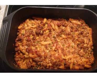 Schupfnudel-Hackpfanne, überbacken