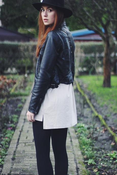 OOTD: Dress + Leather Jacket
