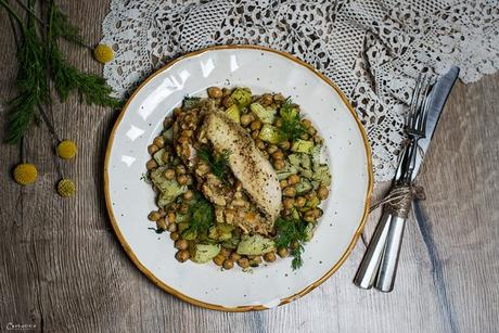 Gefüllte Hühnerbrust mit Äpfeln & Kräuter Kircherbsen