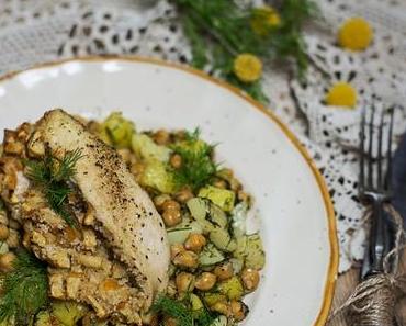 Gefüllte Hühnerbrust mit Äpfeln & Kräuter Kircherbsen