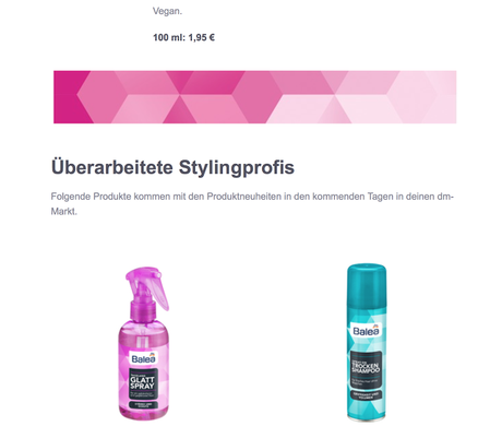 [Preview] Balea Stylingprofis für die Haare | neues Design