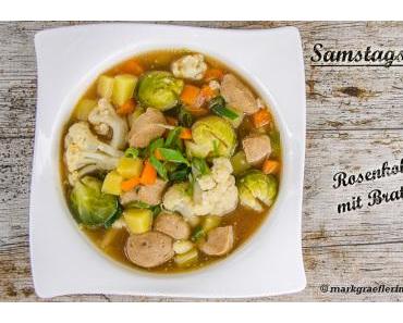 Samstagseintopf: Rosenkohlsuppe mit Bratwurst
