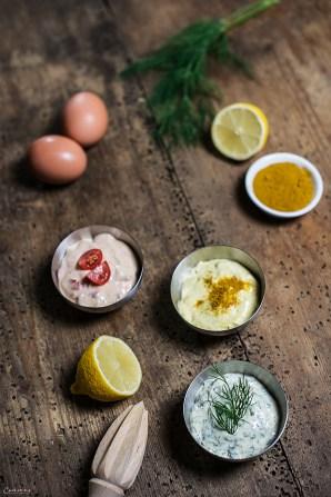 Hausgemachte Mayonnaise 3erlei